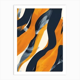 Orange And Black Abstract Painting 4 Art Print