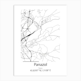 Panazol,France Minimalist Map Art Print