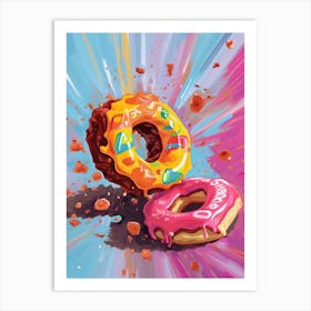 Doughnuts Oil Painting 3 Art Print