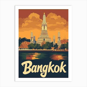 Aihrgdesign A Vintage Travel Poster Of Bangkok Featuring The Art Print