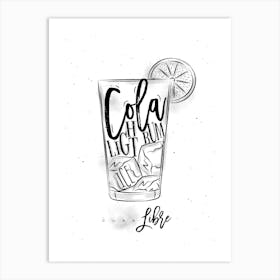 Cuba Libre Cocktail White  Art Print