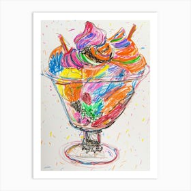 Jelly Trifle Children S Scribble Style 1 Art Print