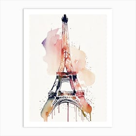 Eiffel Tower Symbol 1 Minimal Watercolour Art Print