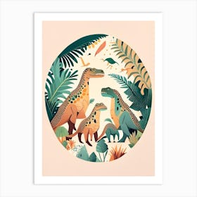 Dinosaur Family Terrazzo Style Dinosaur Art Print