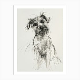 Glen Of Imaal Terrier Dog Charcoal Line 1 Art Print