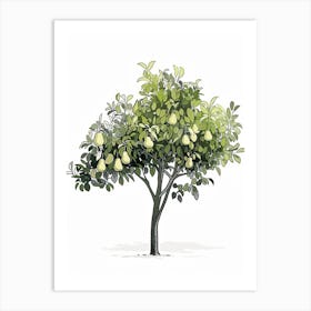 Pear Tree Pixel Illustration 3 Art Print