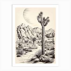 Joshua Tree National Park Retro Illustration 3 Art Print