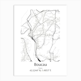 Boucau,France Minimalist Map Art Print