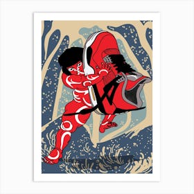 sumo sneakers red Art Print