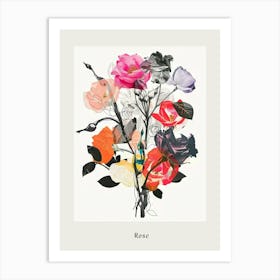 Rose 6 Collage Flower Bouquet Poster Art Print