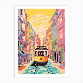 Lisbon In Risograph Style 3 Art Print