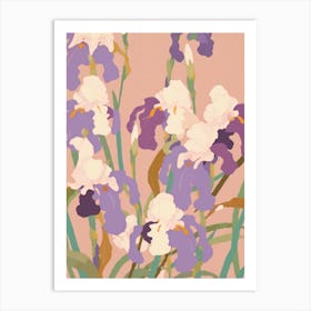 Irises Flower Big Bold Illustration 2 Art Print