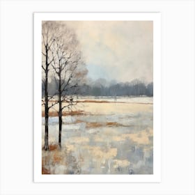 Winter City Park Painting Phoenix Park Dublin 2 Art Print