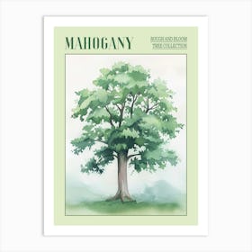 Mahogany Tree Atmospheric Watercolour Painting 1 Poster Art Print