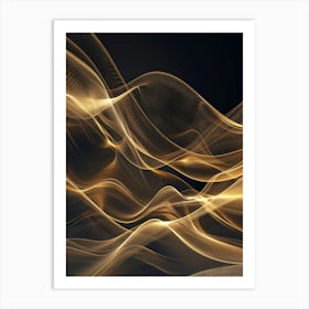 Abstract Golden Waves Art Print