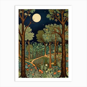 William Morris Forest At Night 14 Art Print