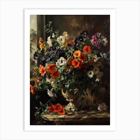 Baroque Floral Still Life Petunia 3 Art Print