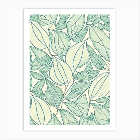 Eucalyptus Gum Leaf William Morris Inspired 2 Art Print