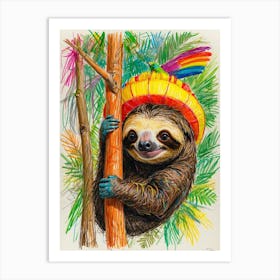 Mexican Sloth Art Print