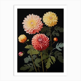 Dahlia 4 Hilma Af Klint Inspired Flower Illustration Art Print