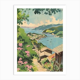 Izu Peninsula Japan 1 Retro Illustration Art Print