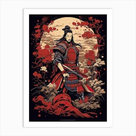 Samurai Edo Kiriko Illustration 9 Art Print