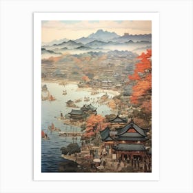 Hachijo Jima In Tokyo, Ukiyo E Drawing 4 Art Print