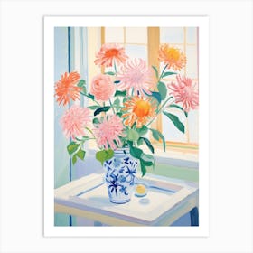 A Vase With Dahlia, Flower Bouquet 1 Art Print
