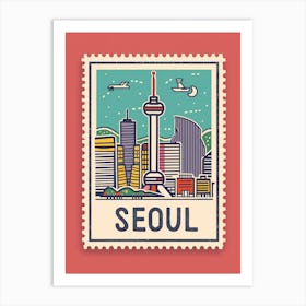 Seoul City Skyline Art Print