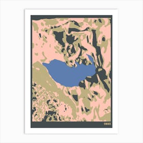 Eibsee Yew Lake Germany Hillshade Topographic Map Art Print