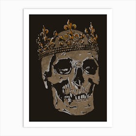 Skull With Crown Art Print