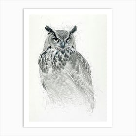 Verreauxs Eagle Owl Drawing 4 Art Print