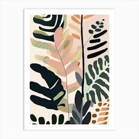 New York Fern Wildflower Modern Muted Colours 2 Art Print