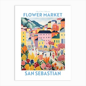 San Sebastian Spain Flower Market Floral Art Print Travel Print Plant Art Modern Style Art Print