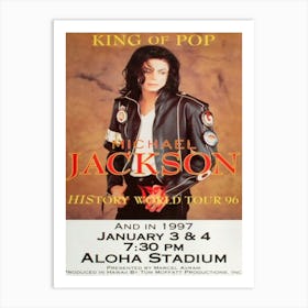 Michael Jackson Poster Aloha Stadium Oahu Hi January 1997 Art Print