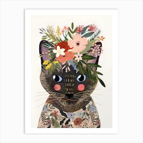 Floral Cat 2 Art Print