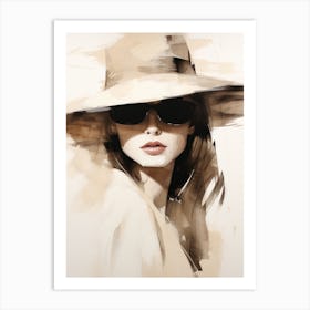 Portrait Of A Woman In A Hat Art Print