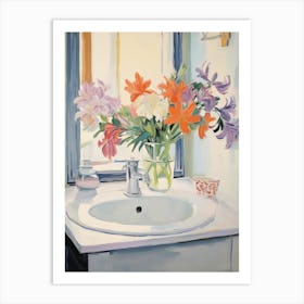 A Vase With Columbine, Flower Bouquet 2 Art Print