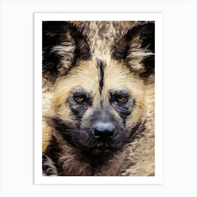 Wild Dog Portrait Painting Art Print