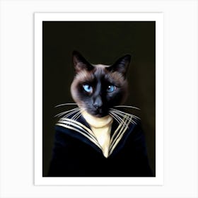 Dorus The Crosseyed Siamese Sailor Pet Portraits Art Print