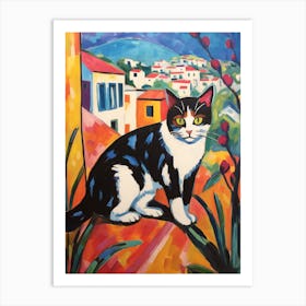 Painting Of A Cat In Gozo Malta 3 Art Print