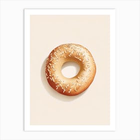 Whole Wheat Bagel Marker Art Art Print