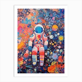 Astronaut Colourful Illustration 8 Art Print