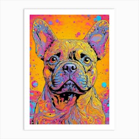 Colourful French Bulldog Portrait Art Print