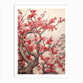 Cherry Blossom Detailed Illustration 3 Art Print