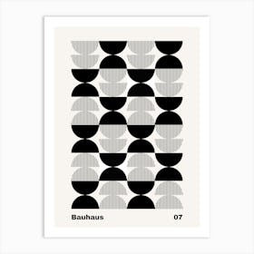 Geometric Bauhaus Poster B&W 7 Art Print
