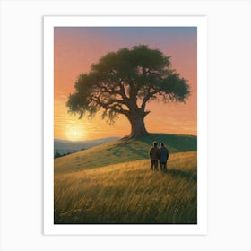 Sunset Over The Tree Art Print