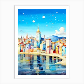 City By The Beach Art Print