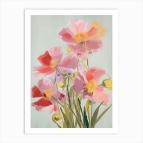Bouvardia Flowers Acrylic Pastel Colours 2 Art Print