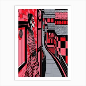 Woman In Red 1 Art Print